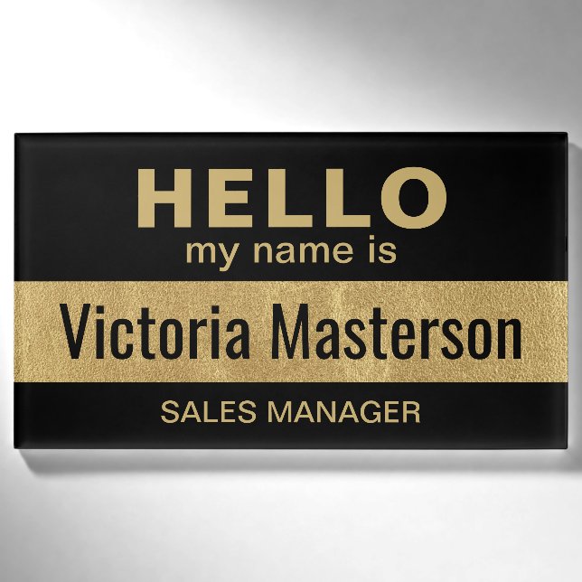 Badge D'identification Bonjour Mon Nom Est - Employé Personnalisé (Devant)
