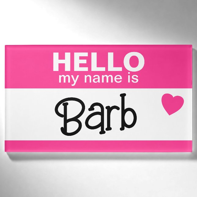 Badge D'identification Bonjour mon nom est - Rose - Costume d'Halloween p (Devant)