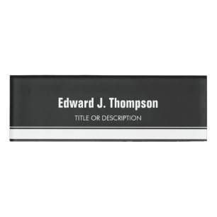 Badge D'identification Bordure simple gris blanc