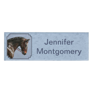 Badge D'identification Brown Bay Oldenburg Horse Portrait
