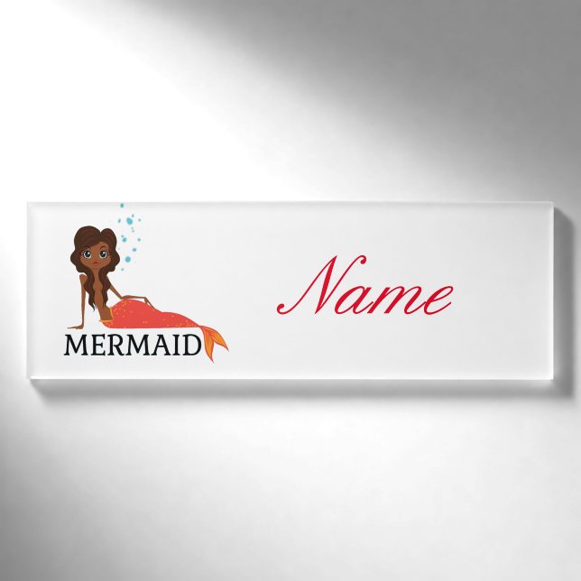 Badge D'identification Brunette sirène tonnerre-anse (Devant)