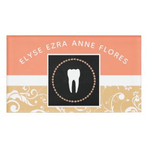 Badge D'identification bureau professionnel de dentiste damassé