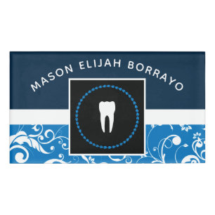 Badge D'identification bureau professionnel de dentiste damassé