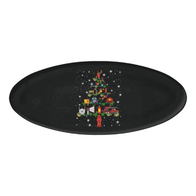 Badge D'identification Cadeau pompier | Joyeux pompier de Noël Fun (Devant)