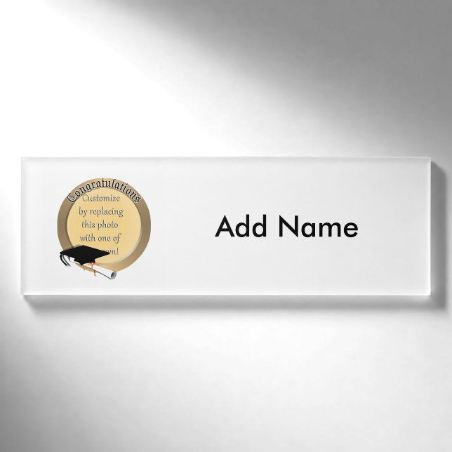 Badge D'identification Cadre photo pour la finalisation d'or 'Félicitatio (Devant)