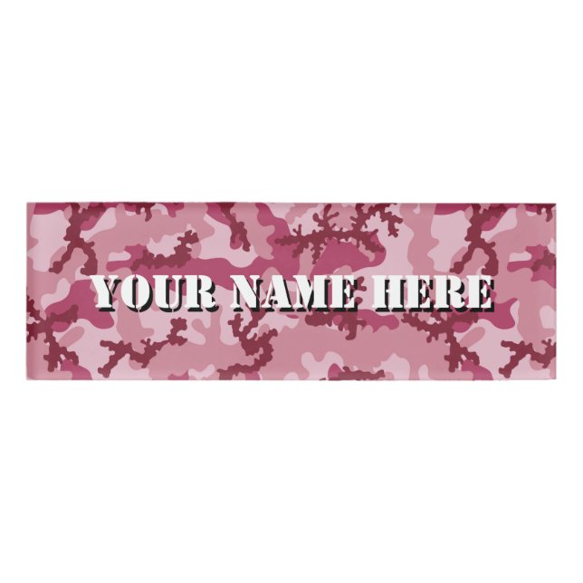 Badge D'identification Camouflage rose (Devant)