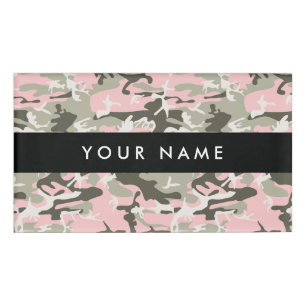 Badge D'identification Camouflage rose et vert Votre nom Personnalisez
