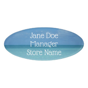Badge D'identification Caraïbes Horizon Tropical Turquoise Bleu