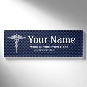 Badge D'identification Carbone Médicale d'étiquette de marine de symbole