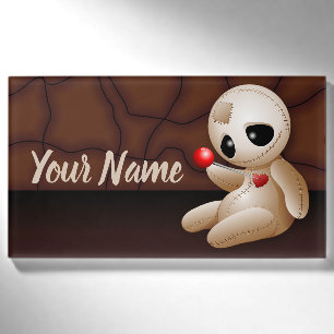 Badge D'identification Caricature de poupée vaudou en amour