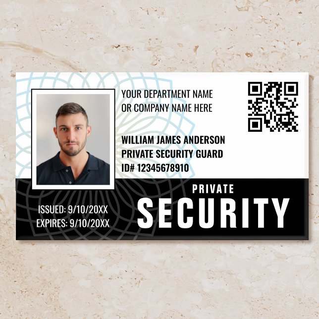 Badge D'identification Carte d'identité de la Garde de sécurité personnal (Créateur téléchargé)