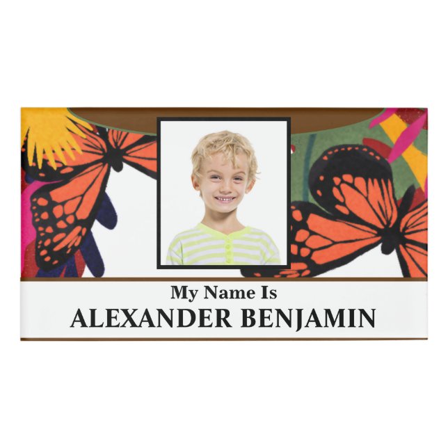 Badge D'identification Carte d'identité de l'école de photo de la petite  (Devant)