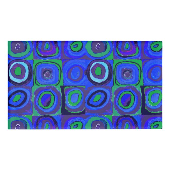 Badge D'identification Cercle Carré Kandinsky Farbstudie Blue Quadrate (Devant)