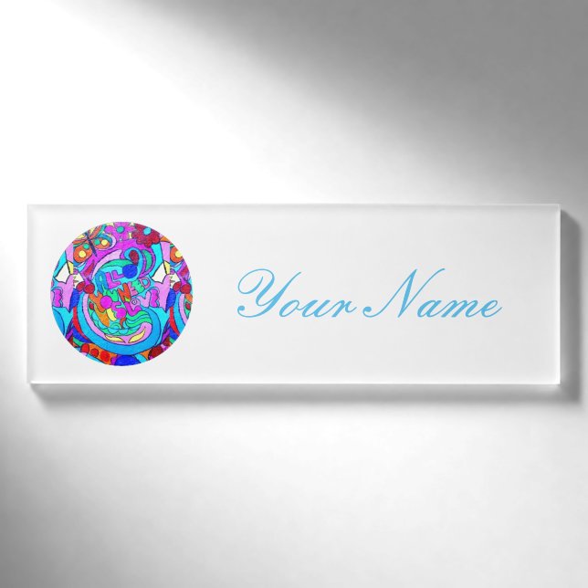 Badge D'identification cercle d'amour super hippie (Devant)