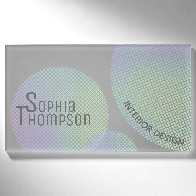 Badge D'identification Cercles Arc-en-ciel Holographique Faux modernes (Devant)