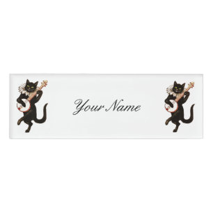 Badge D'identification Chat jouant le banjo Thunder_Cove