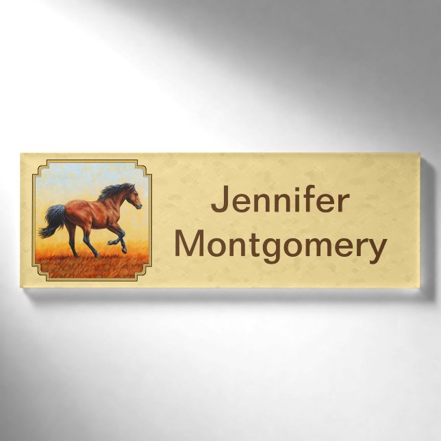 Badge D'identification Cheval de la baie de course Jaune (Devant)