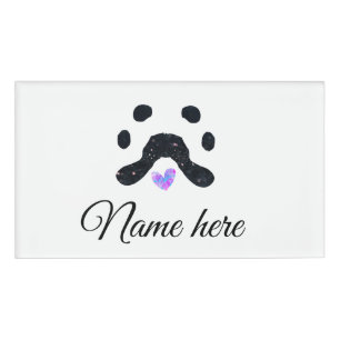 Badge D'identification Chien patte noir animal ajouter nom texte animal p