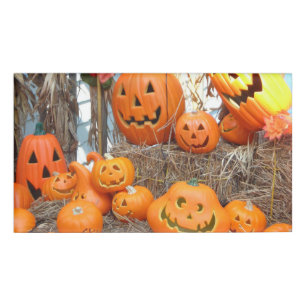 Badge D'identification Citrouille halloween Jack-o'-lantern orange citrou