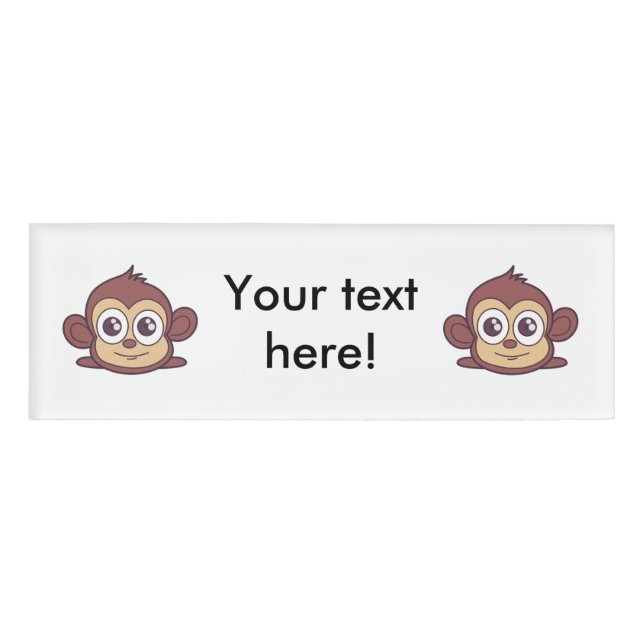 Badge D'identification Clipart de singe mignon (Devant)