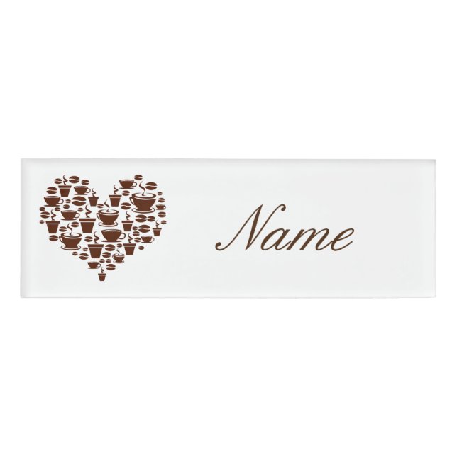 Badge D'identification Coeur d'amour du café Thunder_Cove (Devant)