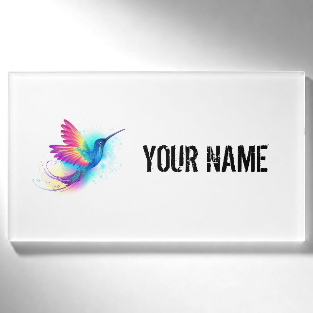 Badge D'identification Colibri arc-en-ciel exotique (Devant)
