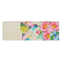 Colibri et fleurs d'aquarelle