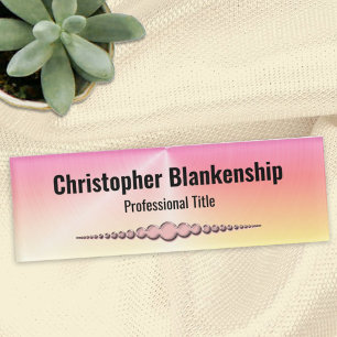 Badge D'identification Coloré Fun Rose Orange Personnalisé Texte Noir