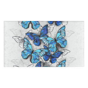 Badge D'identification Composition des White and Blue Butterflies