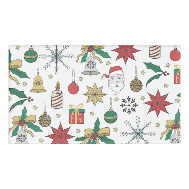 Badge D'identification Conception des Doddles de Noël de l'Aube Main Uniq (Devant)