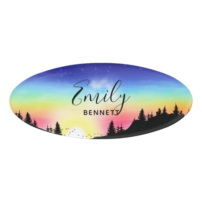 Badge D'identification Coucher du soleil (Devant)