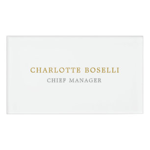 Badge D'identification Couleur d'or professionnelle minimaliste