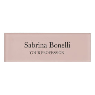 Badge D'identification Couleur or simple Rose unique et élégante