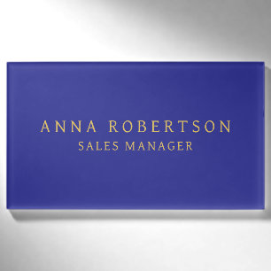 Badge D'identification Couleurs d'or bleu Professionnel minimaliste tenda