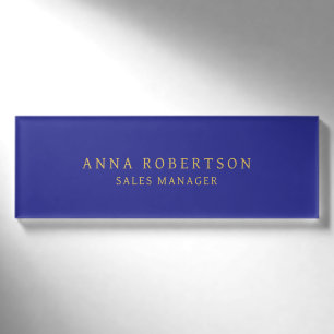 Badge D'identification Couleurs d'or bleu Professionnel minimaliste tenda