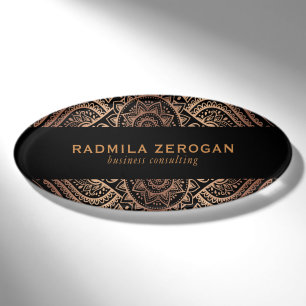 Badge D'identification Couleurs noires et cuivre Coussin