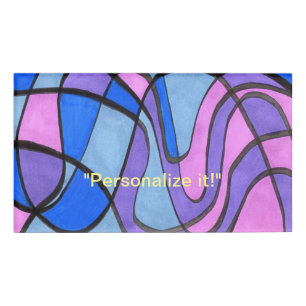 Badge D'identification Courbes douces en rose, bleu et violet