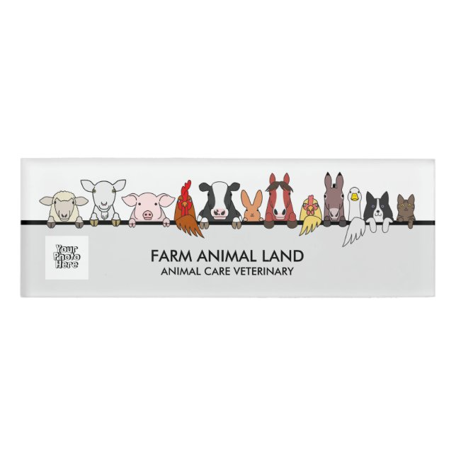 Badge D'identification Cow Farm Animals Vet Logo Pet (Devant)