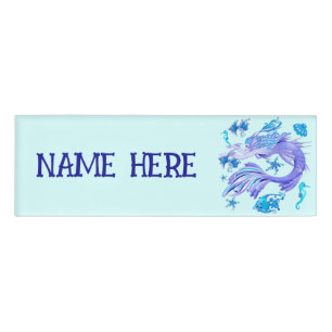 Badge D'identification Créature de la fée mauve de sirène
