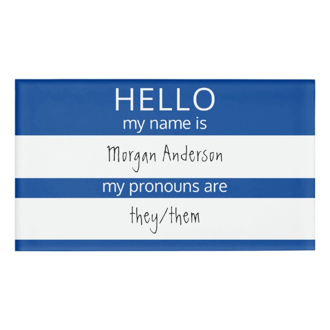 Badge D'identification Custom HELLO Mon Nom Pronounouns Est Un Insigne (Devant)