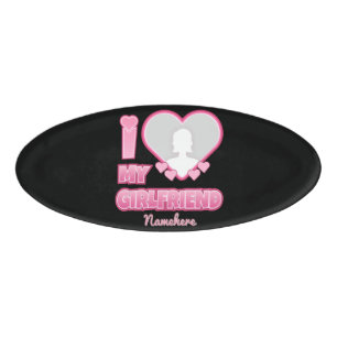 Badge D'identification Custom I Love My Girlfriend - Ajouter photo et nom