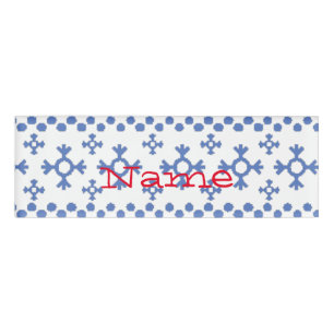 Badge D'identification Cute Blue Snowflakes Motif Thunder_Cove