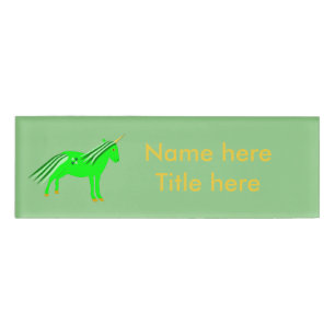 Badge D'identification Cute Irlandais Green et or Unicorn Custom