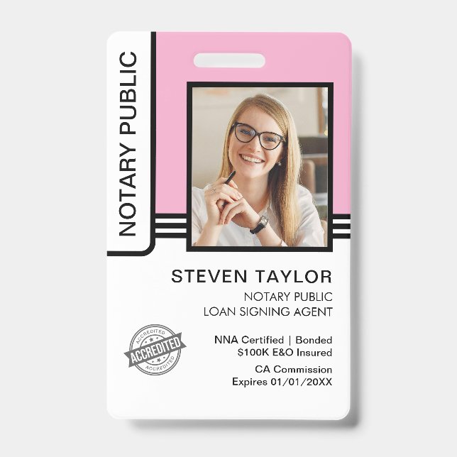 Badge d'identification d'agent de signature de prê (Avant)