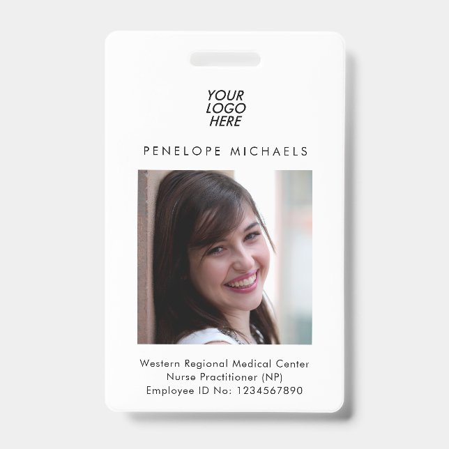 Badge d'identification de base avec photo et logo (Avant)