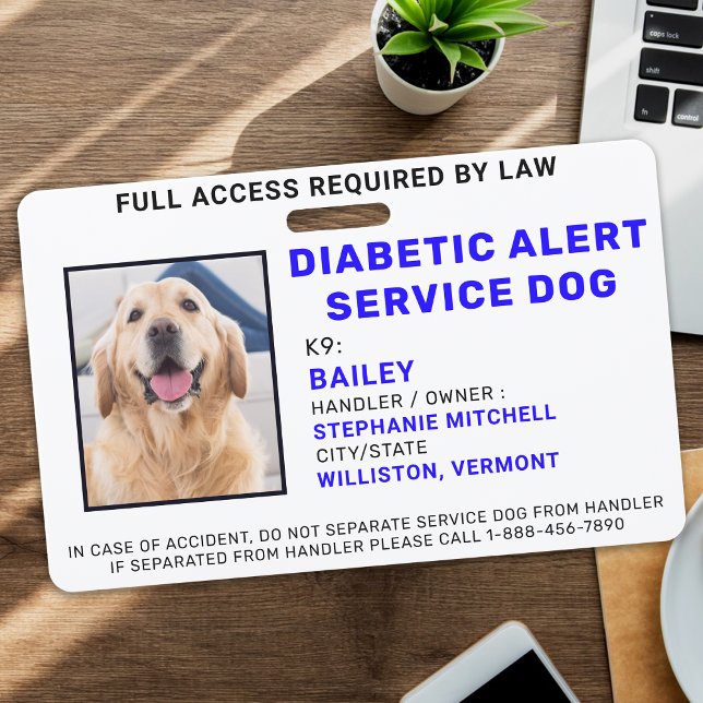 Badge d'identification de chien de service d'alert (Créateur téléchargé)