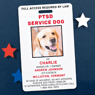 Badge d'identification de chien de service personn