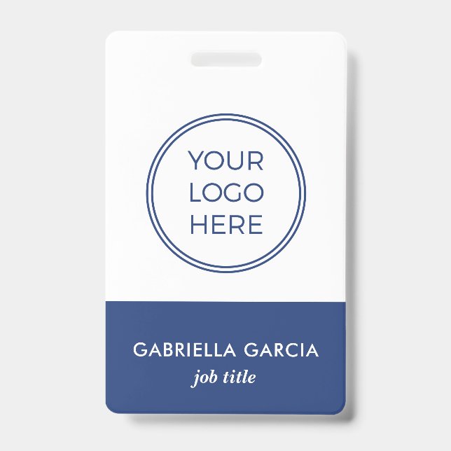 Badge d'identification de code-barres de logo d'em (Avant)
