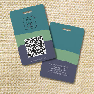 Badge d'identification de code QR et de logo à cou