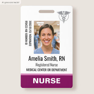 Badge d'identification de infirmière Photo Logo In